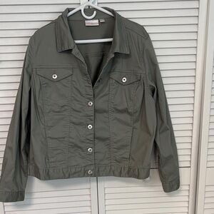 Belle by Kim Gravel Utility Jacket in Green Tea 1X